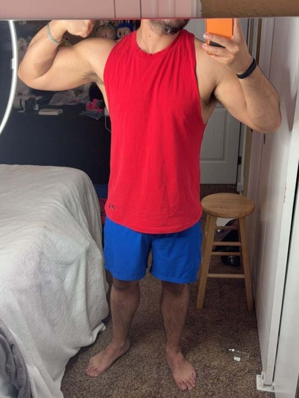 Under Armour HeatGear Fitted Tank Top Red Size Large